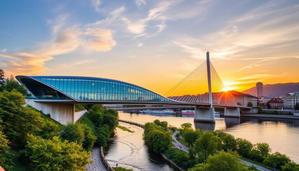 Friedensbrücke Tiflis Moderne Architektur Friedensbrücke Tiflis Moderne Architektur
