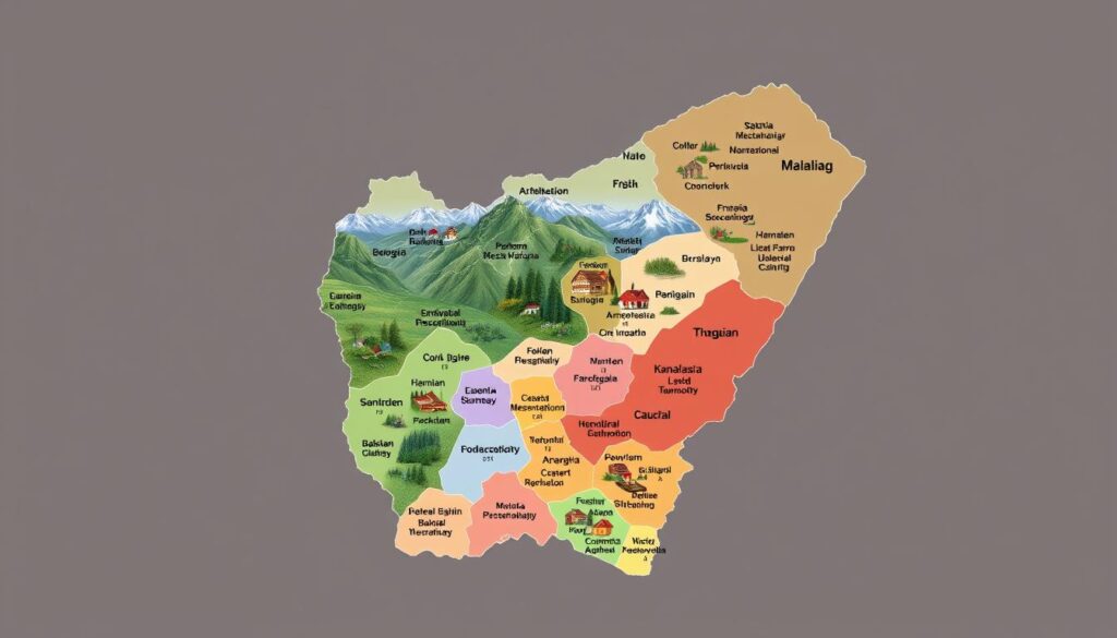 Georgische Dialekte Landkarte