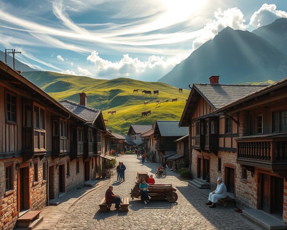 Georgische Bergdörfer im Kaukasus