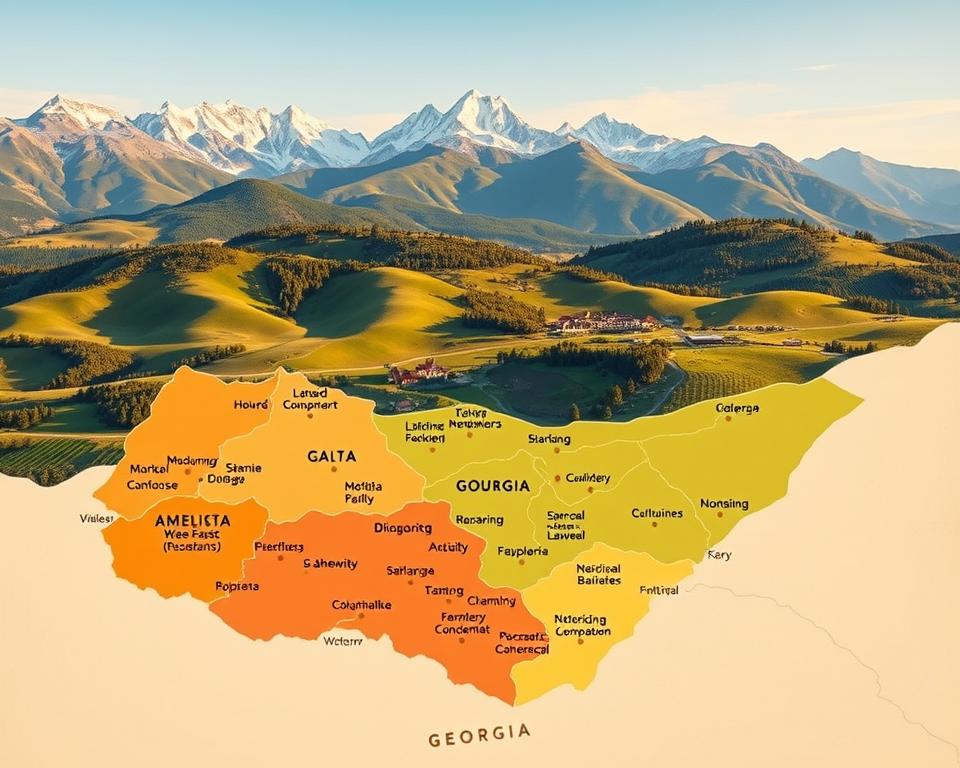Georgische Weinregionen Landkarte